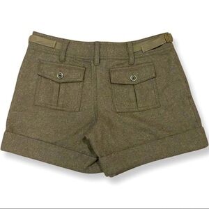 Anthropologie Hei Hei Olive Army Green Wool Shorts Military Size 6 Cargo
